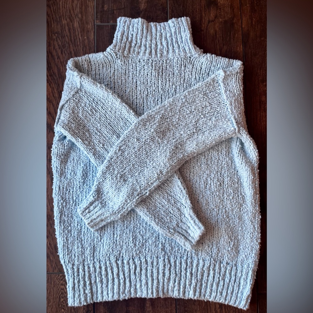ANTHROPOLOGIE ICY BLUE FUNNEL NECK SWEATER